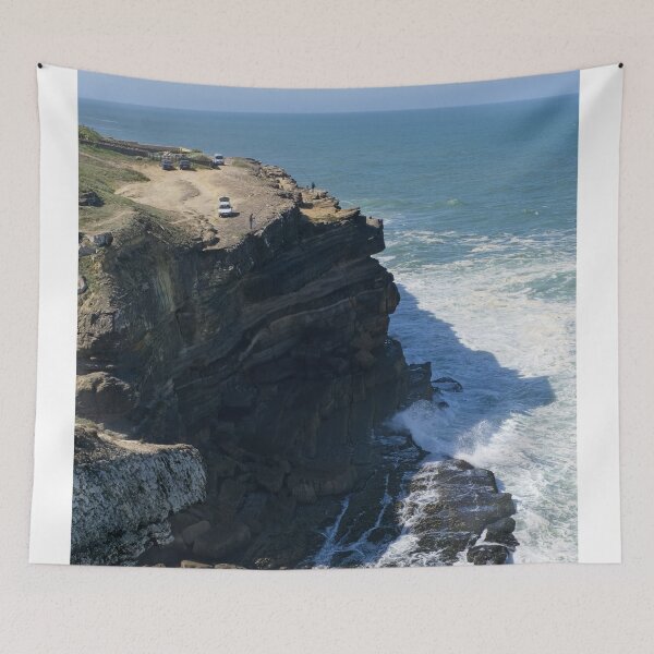 Item preview, Wonderful landscapes in Portugal. Scenic coastline in Eirceira. View from the cliff. Wavy sea. Rocky skerries. Fishermen. (vertical) designed and sold by Maurizio Fabbroni.