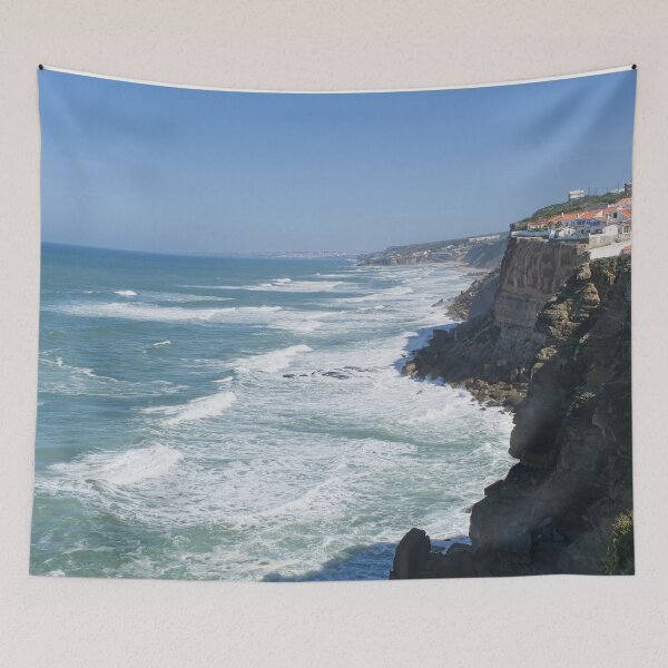 Item preview, Wonderful landscapes in Portugal. Scenic coastline in Eirceira. View from the cliff. Wavy sea. Rocky skerries. designed and sold by Maurizio Fabbroni.
