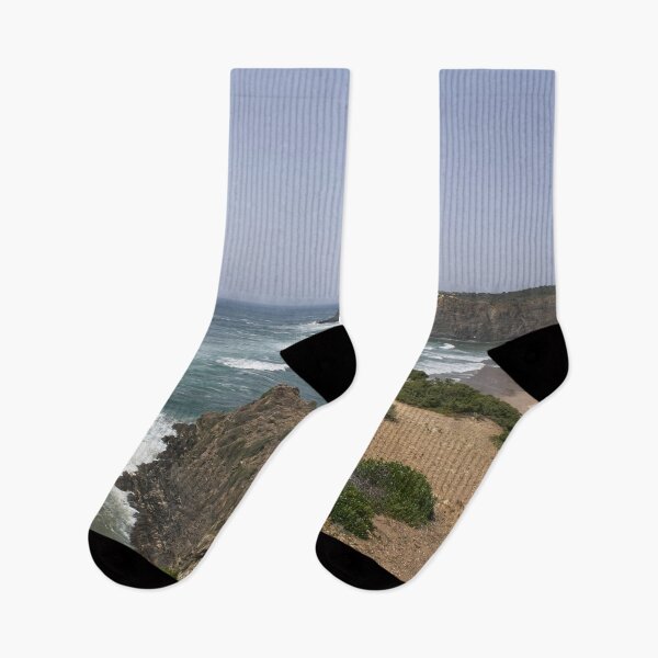 Item preview, Wonderful landscapes in Portugal. Scenic coastline in Odeceixe. Praia de Odeceixe view from the cliff. Wavy sea. Rocky skerries. designed and sold by Maurizio Fabbroni.