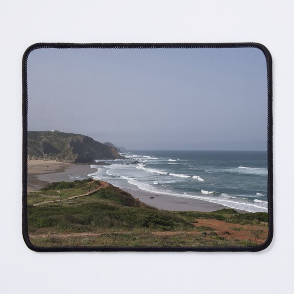 Item preview, Wonderful landscapes in Portugal. Scenic coastline in Vila do Bispo. Praia do Amado view from the cliff. Wavy sea. Rocky skerries. designed and sold by Maurizio Fabbroni.