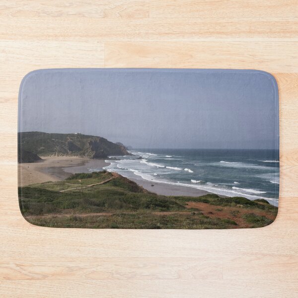 Item preview, Wonderful landscapes in Portugal. Scenic coastline in Vila do Bispo. Praia do Amado view from the cliff. Wavy sea. Rocky skerries.  designed and sold by Maurizio Fabbroni.