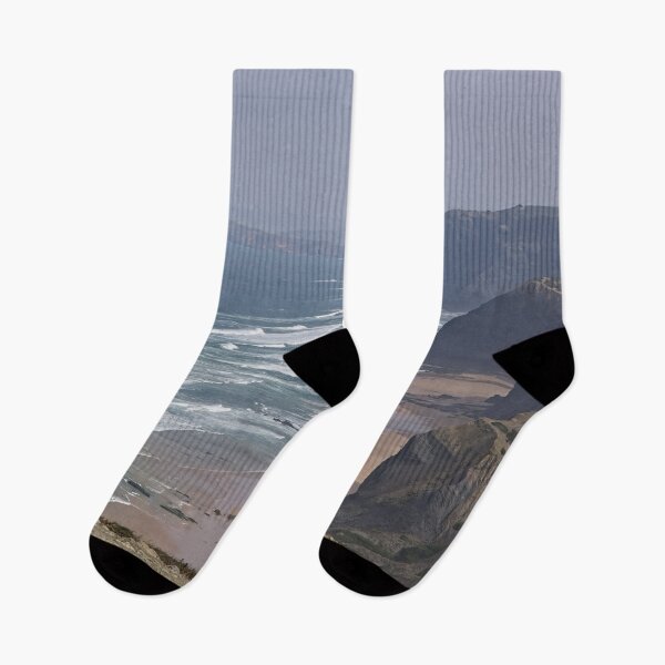 Item preview, Wonderful landscapes in Portugal. Scenic coastline in Vila do Bispo. Praia da Cordoama view from the cliff. Wavy sea. Rocky skerries.  designed and sold by Maurizio Fabbroni.