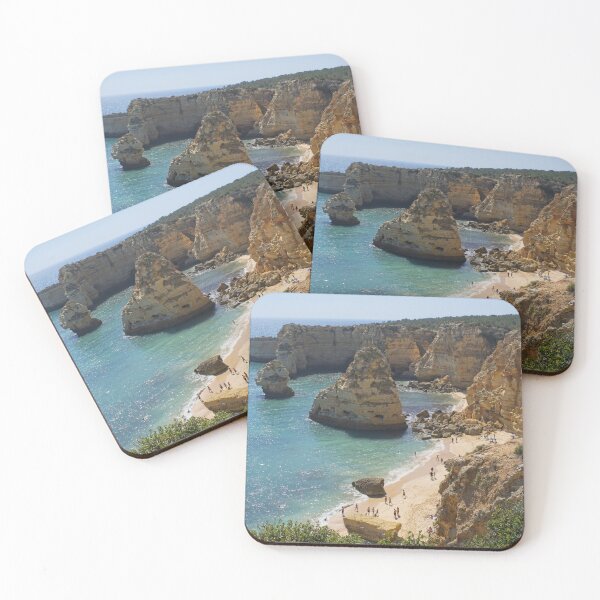 Item preview, Wonderful landscapes in Portugal. Scenic and coloured view of Praia da Marinha in the Algarve region. Yellow rocky skerries. designed and sold by Maurizio Fabbroni.