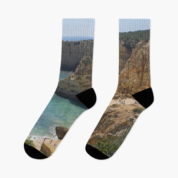 Item preview, Wonderful landscapes in Portugal. Scenic and coloured view of Praia da Marinha in the Algarve region. Yellow rocky skerries. designed and sold by Maurizio Fabbroni.