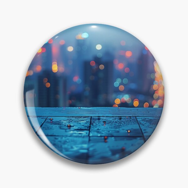Item preview, City Skyline from a Rooftop Bokeh designed and sold by KootenayDesigns.