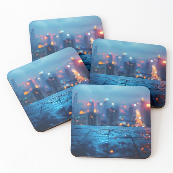Item preview, City Skyline from a Rooftop Bokeh designed and sold by KootenayDesigns.