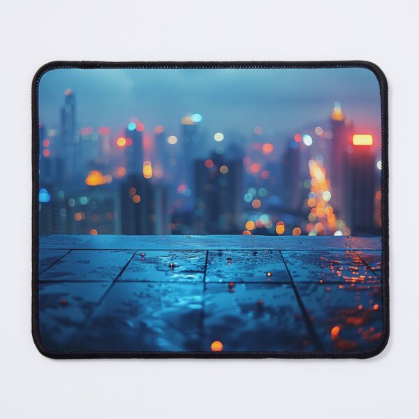 Item preview, City Skyline from a Rooftop Bokeh designed and sold by KootenayDesigns.