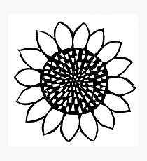 sunflower- black and white Photographic Print