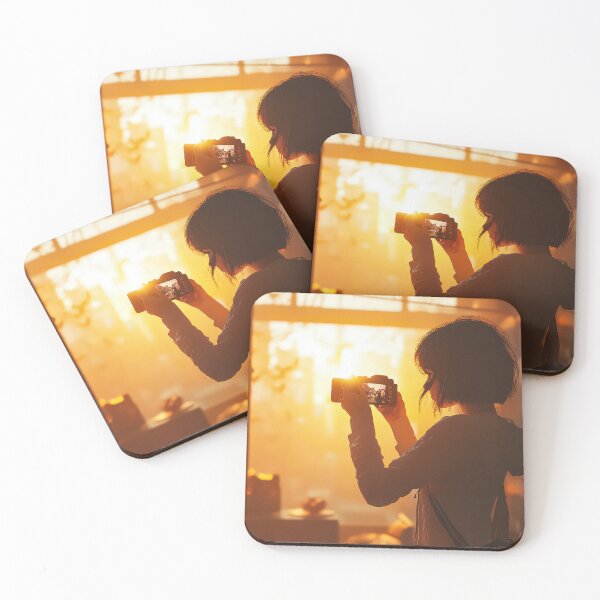 Item preview, Silhouette of girl capturing sunset with a camera. designed and sold by MystiS.