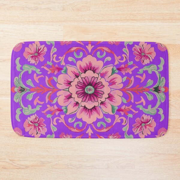 Item preview, Floral Pattern Rug Art Print, Wall Textile Decor, Floral Tapestry Design, Floral Rug Illustration designed and sold by vinciellastudio.