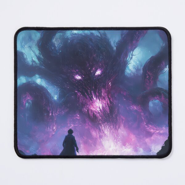 Item preview, Person facing a giant, menacing tentacled creature. designed and sold by MystiS.