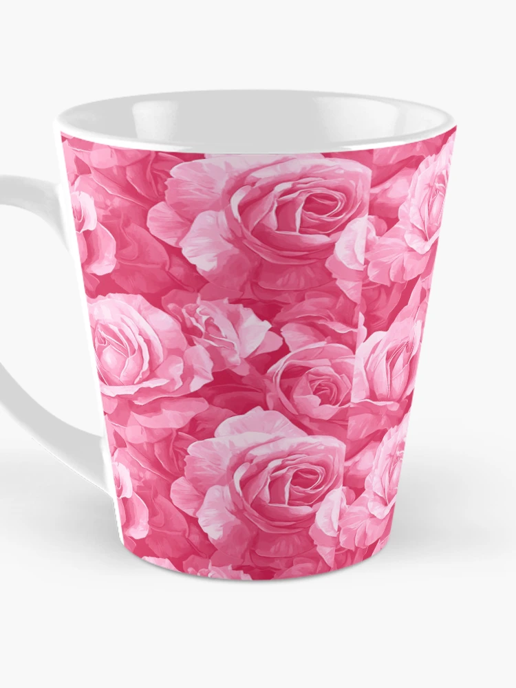 Thumbnail 3 of 4, Coffee Mug, Pink Roses Pattern designed and sold by ChuckleSpace.