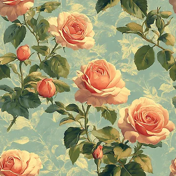Artwork thumbnail, Vintage Retro Roses Pattern by ChuckleSpace