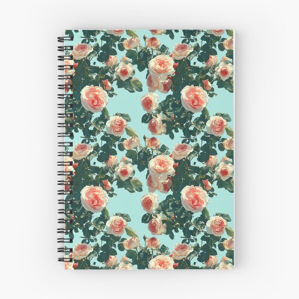 Item preview, Retro Pink Roses with Turqouise Background Pattern designed and sold by ChuckleSpace.