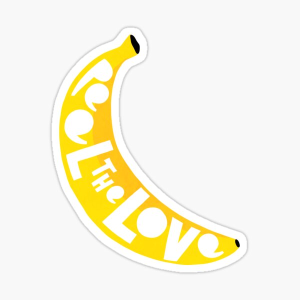 Vibrant Big Banana with 'PEEL THE LOVE' typographic pun Sticker