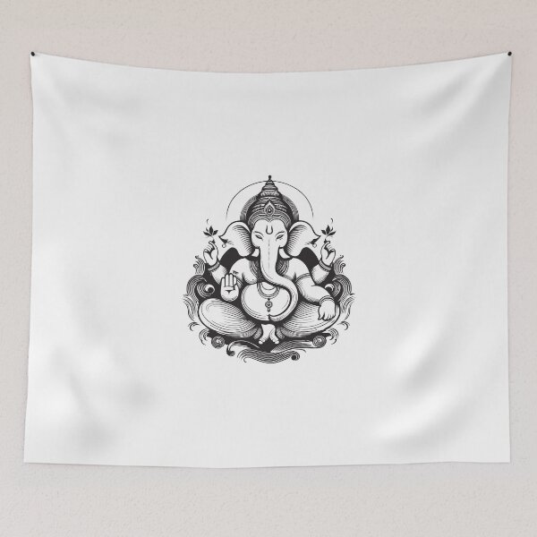 Item preview, Ganesha Silhouette with Elegant Designs designed and sold by ArtTodayShop.