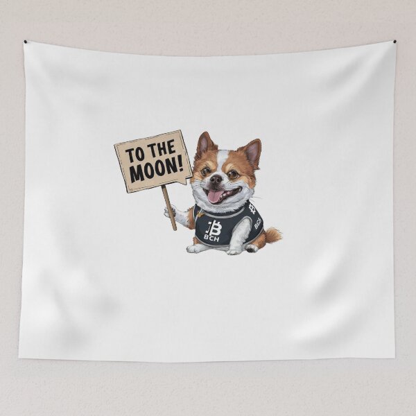 Item preview, A Puppy Holding a Sign "BCH to the Moon"  designed and sold by Creative Expressions By JLDesigns.