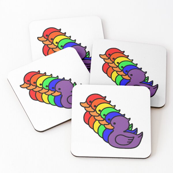 Item preview, Row of Cute Ducks in LGBTQ+ Rainbow Pride Flag Colors, Ducks LGBTQ Flag designed and sold by Travelslightly.