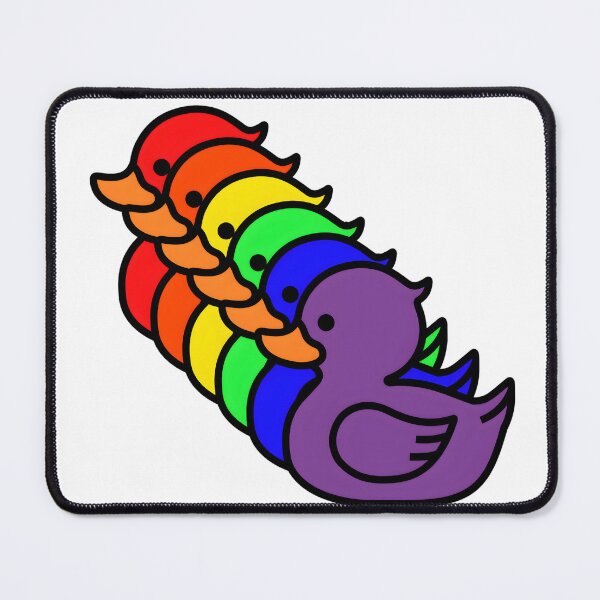 Item preview, Row of Cute Ducks in LGBTQ+ Rainbow Pride Flag Colors, Ducks LGBTQ Flag designed and sold by Travelslightly.