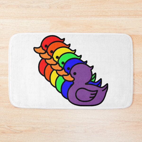 Item preview, Row of Cute Ducks in LGBTQ+ Rainbow Pride Flag Colors, Ducks LGBTQ Flag designed and sold by Travelslightly.