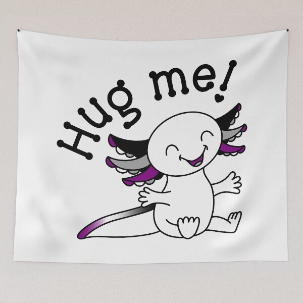 Item preview, Hug me! Cute Axolotl in Ace Pride colors designed and sold by JoyfulJen.