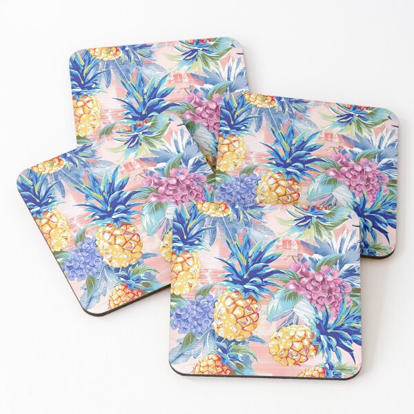 Item preview, Colorful Pineapple Tropical Toile designed and sold by mooncatcrystals.