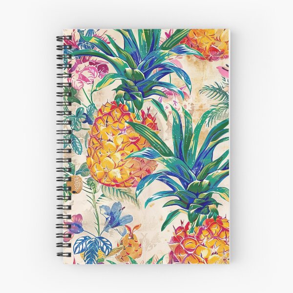 Item preview, Colorful Pineapple Tropical Toile designed and sold by mooncatcrystals.