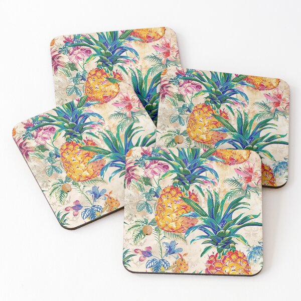 Item preview, Colorful Pineapple Tropical Toile designed and sold by mooncatcrystals.