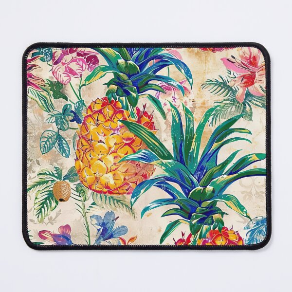 Item preview, Colorful Pineapple Tropical Toile designed and sold by mooncatcrystals.