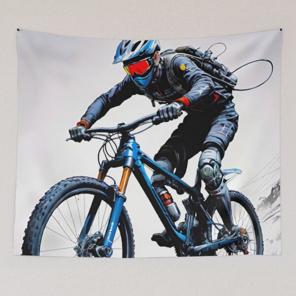 Item preview, Bold MTB Shredder Riding Hard designed and sold by GrizzlyCollective.