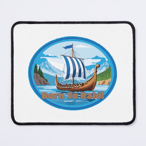 Item preview, Born to Raid - Blue Viking Longship  designed and sold by UrbanBark.