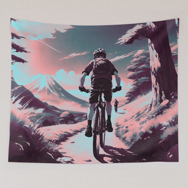 Item preview, MTB Rider on High Mountain Road designed and sold by GrizzlyCollective.