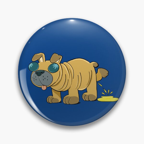 Item preview, pug dog urinates contentedly while walking designed and sold by duxpavlic.