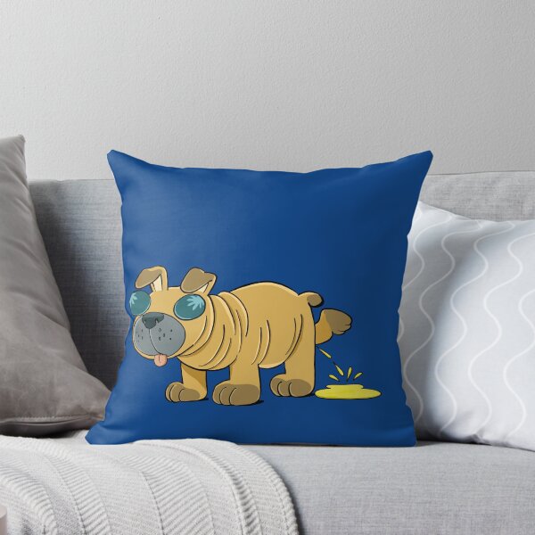 Item preview, pug dog urinates contentedly while walking designed and sold by duxpavlic.