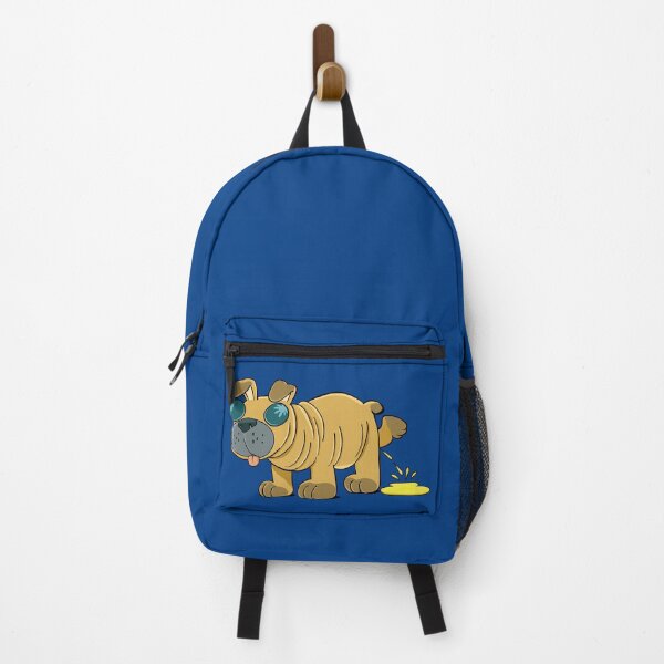 Item preview, pug dog urinates contentedly while walking designed and sold by duxpavlic.