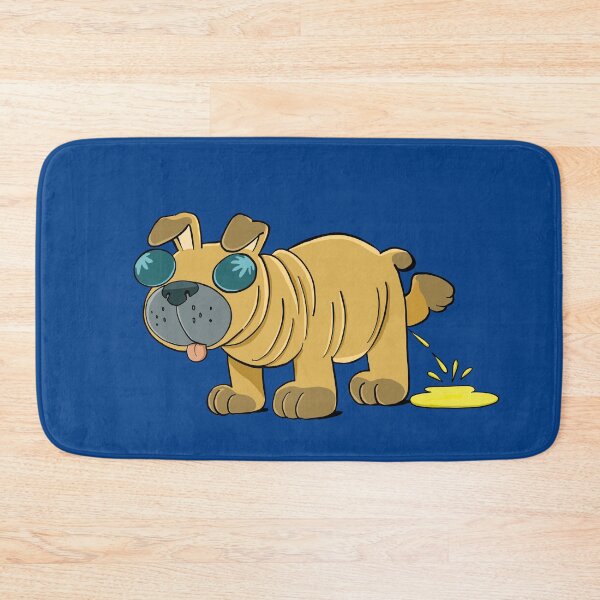 Item preview, pug dog urinates contentedly while walking designed and sold by duxpavlic.