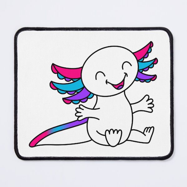 Item preview, Hug me! Cute Axolotl in Androgyne Pride colors designed and sold by JoyfulJen.