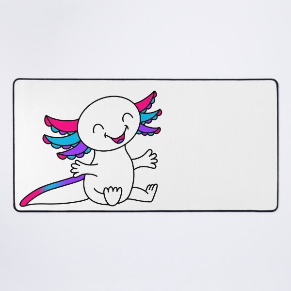 Item preview, Hug me! Cute Axolotl in Androgyne Pride colors designed and sold by JoyfulJen.