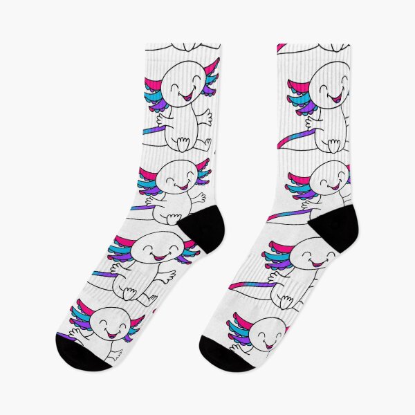 Item preview, Hug me! Cute Axolotl in Androgyne Pride colors designed and sold by JoyfulJen.