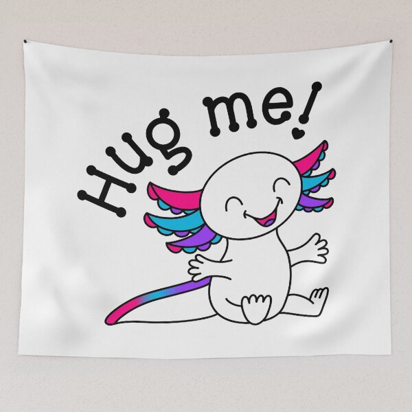 Item preview, Hug me! Cute Axolotl in Androgyne Pride colors designed and sold by JoyfulJen.