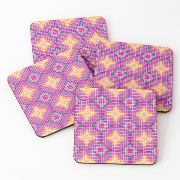 Item preview, seamless ethnic pattern, pixel art designed and sold by FlowFlav Create.