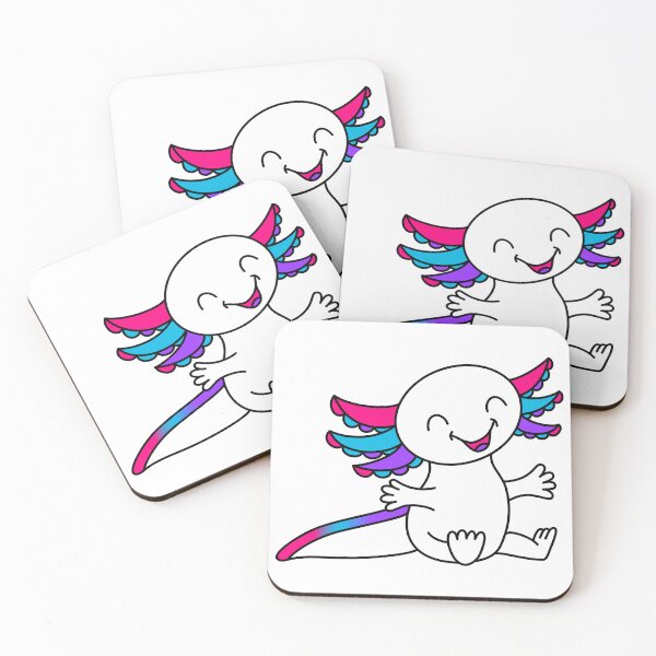 Item preview, Hug me! Cute Axolotl in Androgyne Pride colors designed and sold by JoyfulJen.