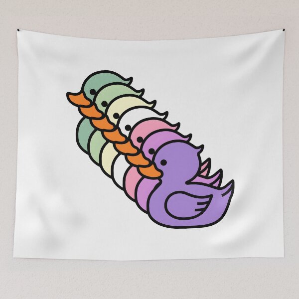 Item preview, Row of Cute Ducks in Genderfae Pride Flag Colors, Ducks Genderdoe Flag designed and sold by Travelslightly.