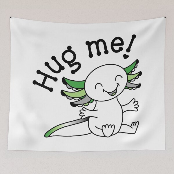 Item preview, Hug me! Cute Axolotl in Aromantic Aro Pride colors designed and sold by JoyfulJen.