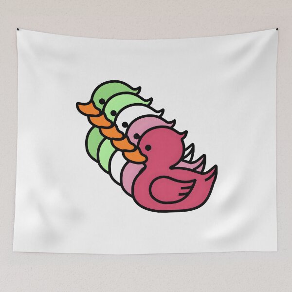 Item preview, Row of Cute Ducks in Abrosexual Pride Flag Colors, Ducks Abrosexual Flag designed and sold by Travelslightly.
