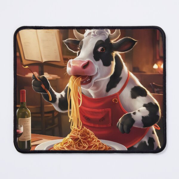 Item preview, Cow in a restaurant. designed and sold by MyHappyArtShop.