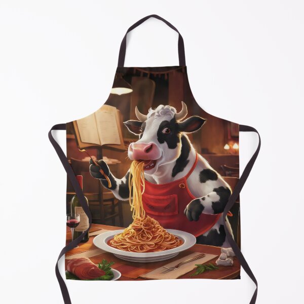 Item preview, Cow in a restaurant. designed and sold by MyHappyArtShop.