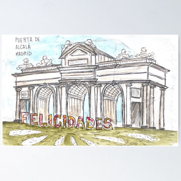 Item preview, Puerta de Alcala Watercolor Illustration designed and sold by kriti130.