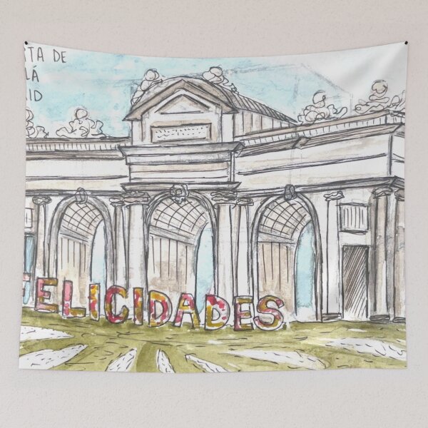 Item preview, Puerta de Alcala Watercolor Illustration designed and sold by kriti130.