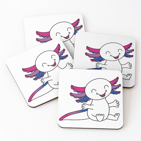 Item preview, Hug me! Cute Axolotl in Bisexual Bi Pride colors designed and sold by JoyfulJen.